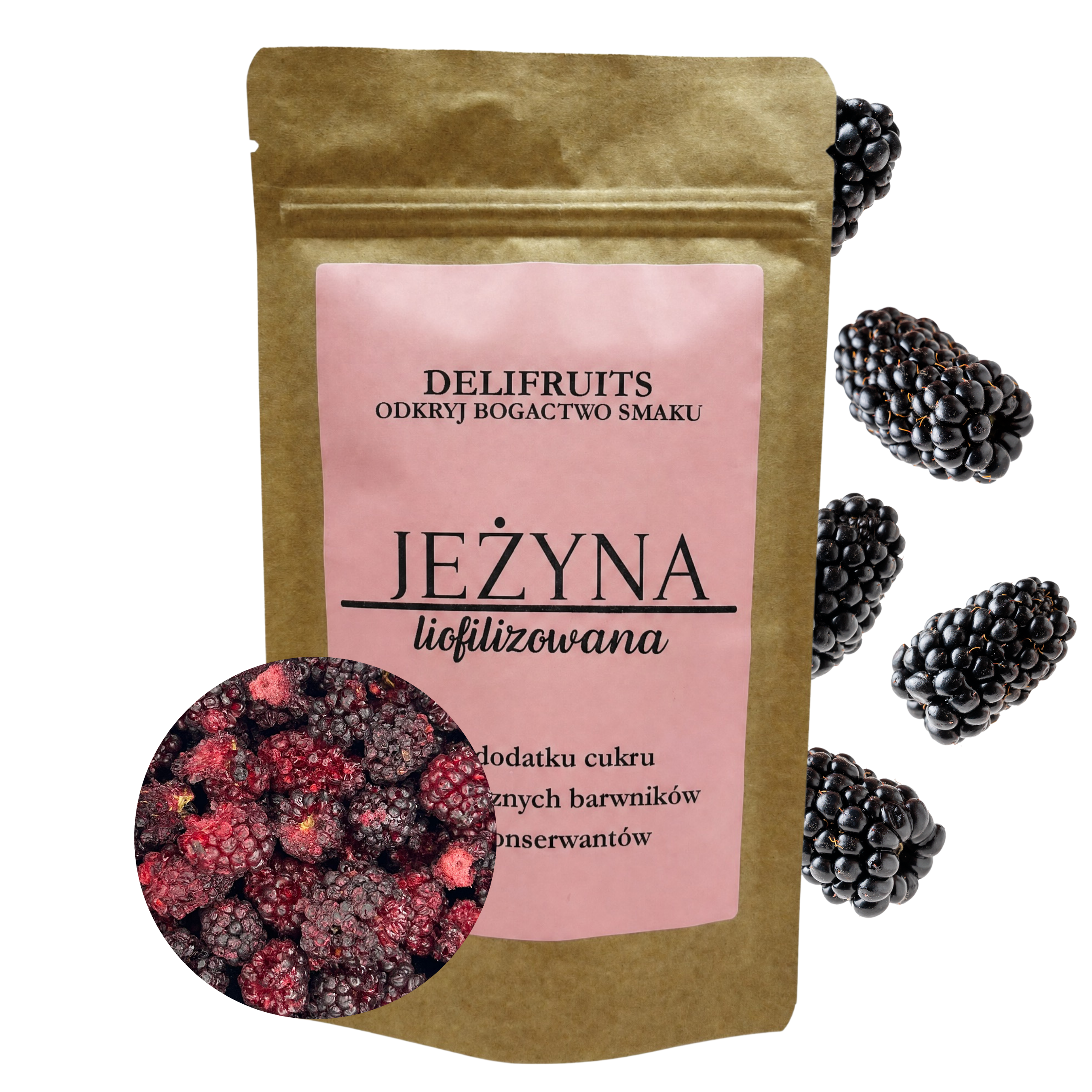 jeżyna liofilizowana cała