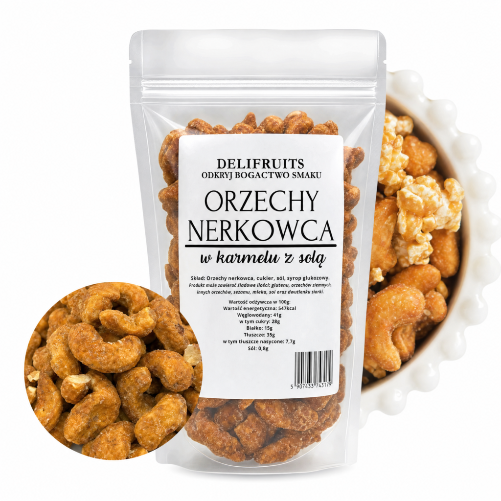 orzechy nerkowca w karmelu z solą